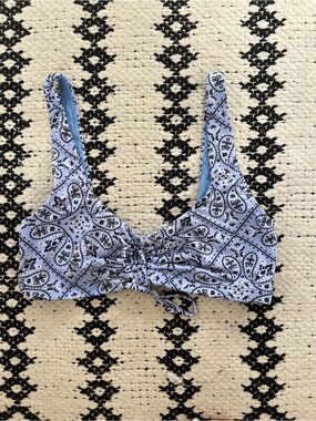Ardene Light Blue Bandana-Print Tie-Front Bikini Top